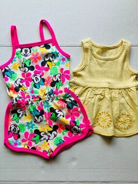 2T Minnie Mouse Romper & Wonder Nation Mixed Media Top